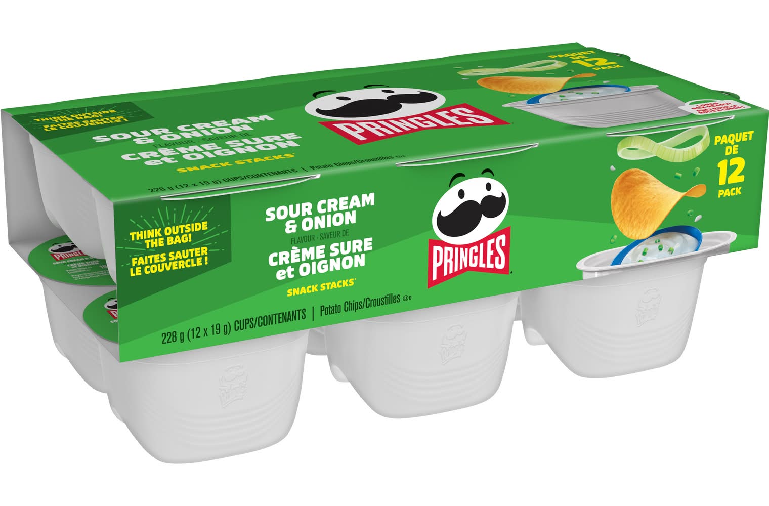 Pringles Sour Cream and Onion Chips Snack Stacks (228 g)