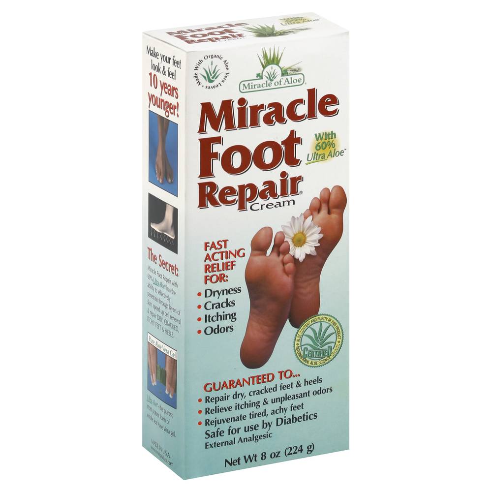 Miracle of Aloe Fast Acting Foot Repair Cream (8 oz)