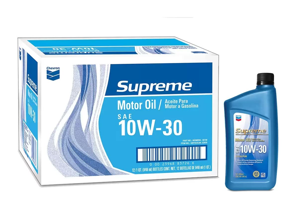 Chevron · Supreme aceite para motor 10w-30 (12 un)