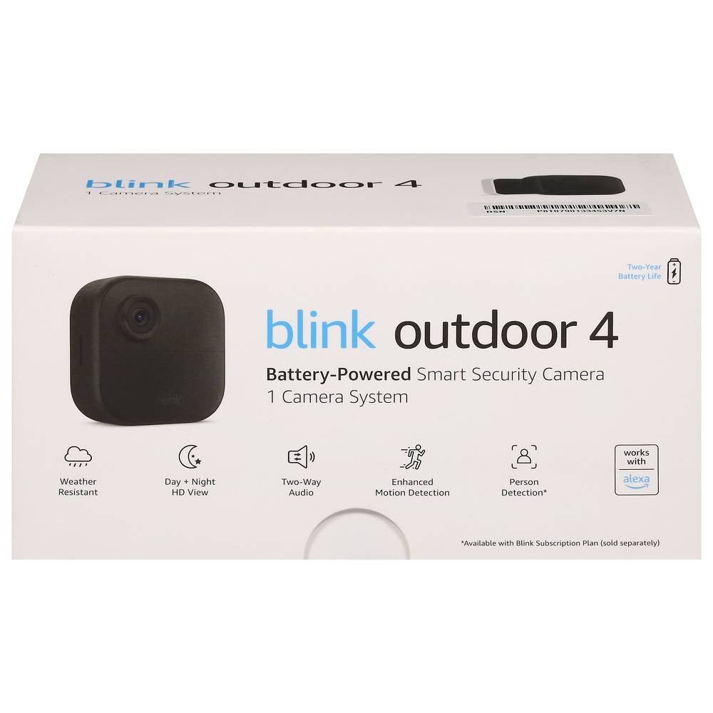 Blink Outdoor 4 Battery-Powered Smart Security Camera, Black