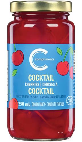 Compliments Cerises Au Marasquin Cocktail 250 Ml / Compliments Red Cocktail Cherries 250 ml