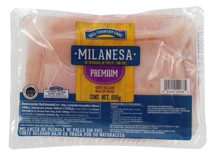 Hill Country Fare · Premium milanesa de pechuga de pollo sin piel (500 g)