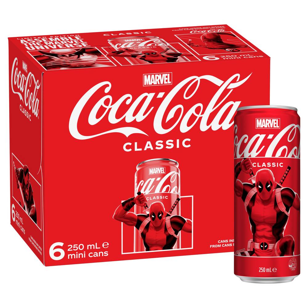 Coca Cola Classic Soft Drink Can 250mL X 6 pack