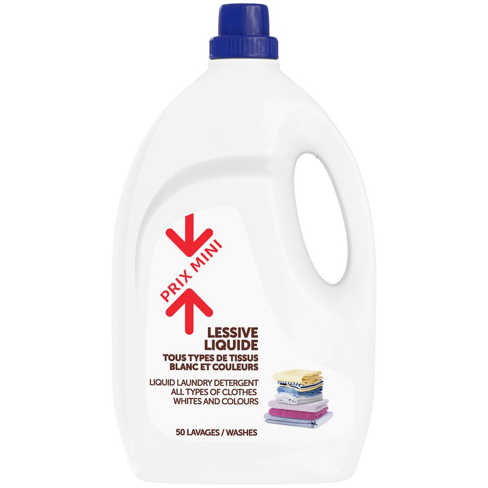 Prix Mini - Lessive liquide concentrée pour linge blanc et couleur 50 lavages (3 L)