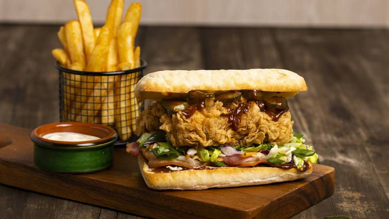 Southern Fried BBQ Chicken & Cheese Ciabatta