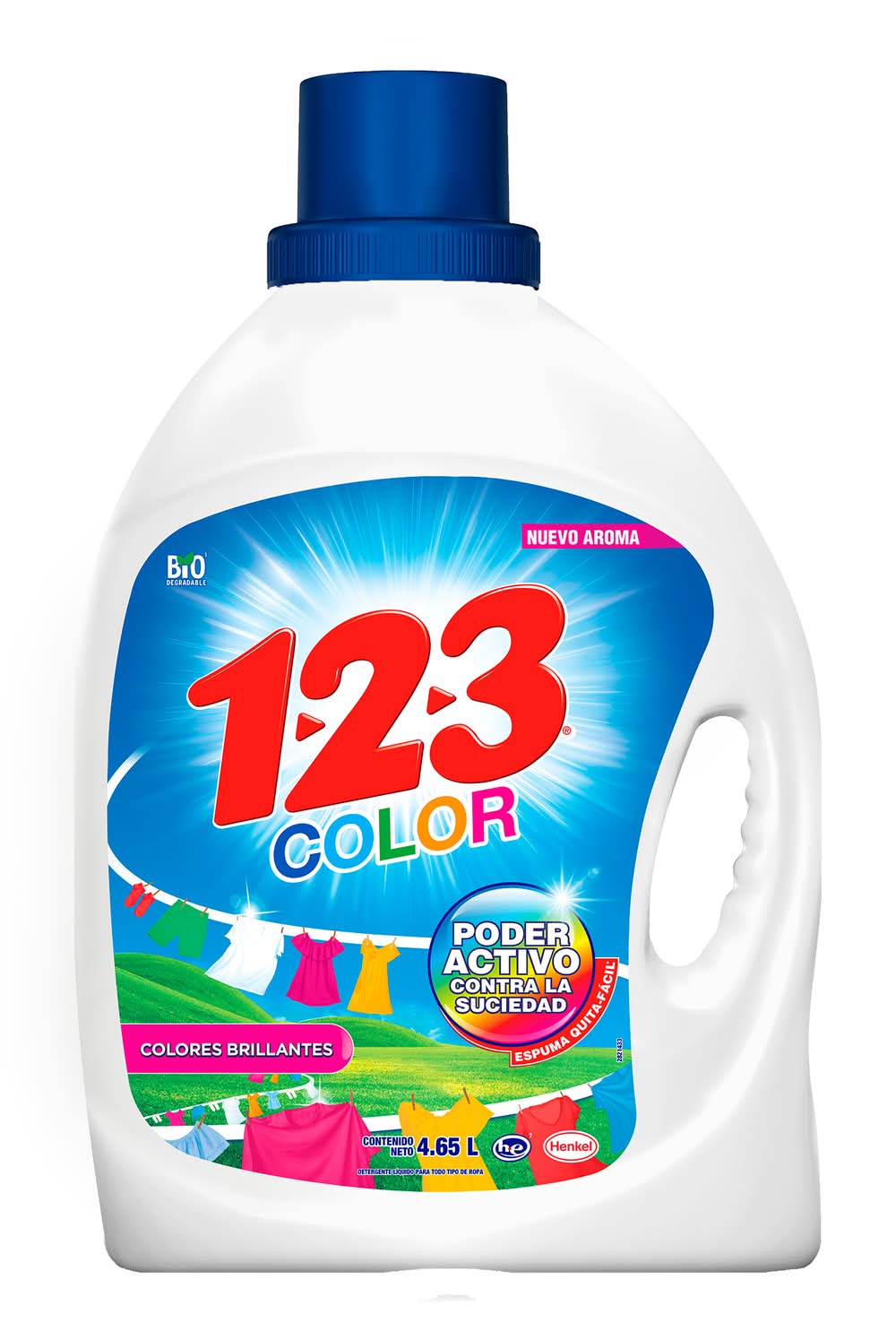 1-2-3 · Detergente líquido color (4,65 L)