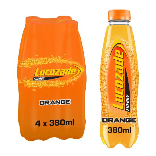 Lucozade Energy Drink (orange) (4 pack, 380 ml)