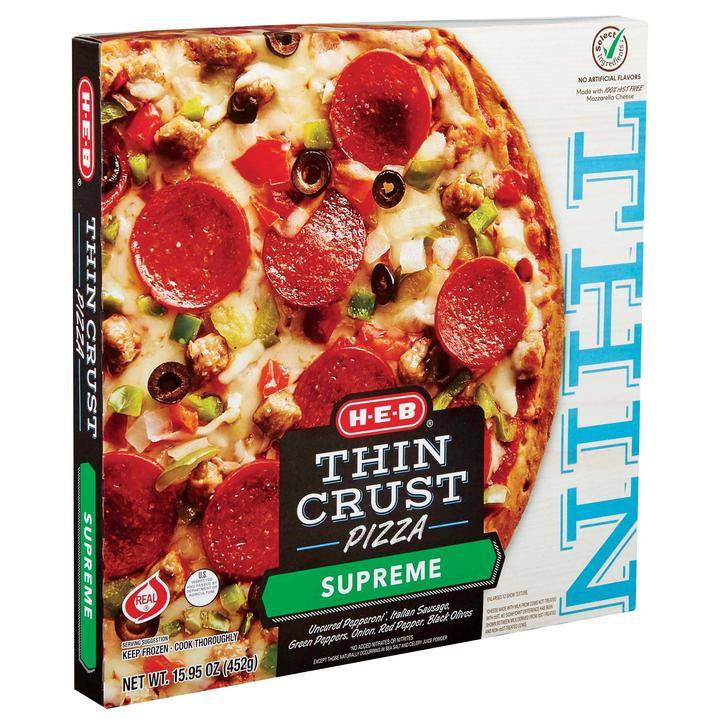 Heb thin crust pizza suprema (452 g)