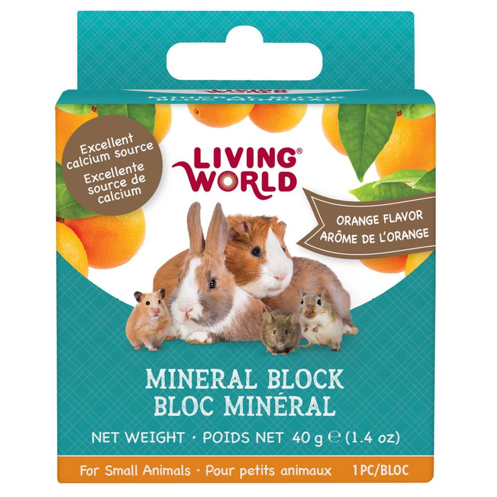 Living World Mineral Blocks for Small Pets - Orange, 40g