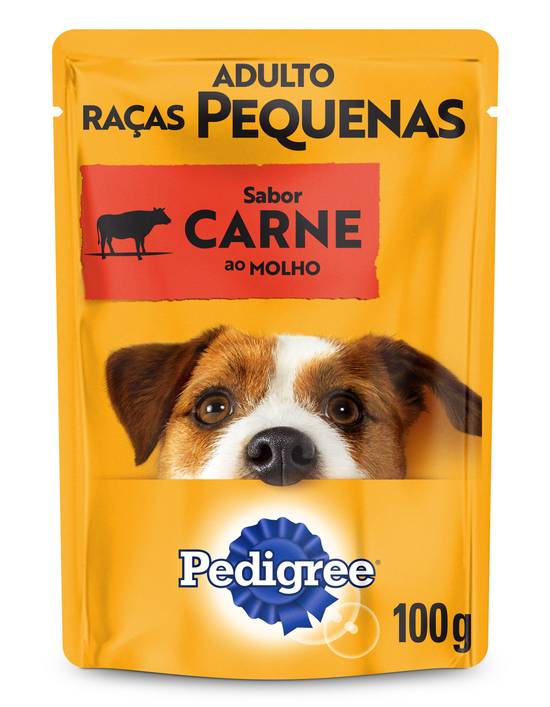 Pedigree ração úmida para cães adultos raças pequenas sabor carne (100 g)