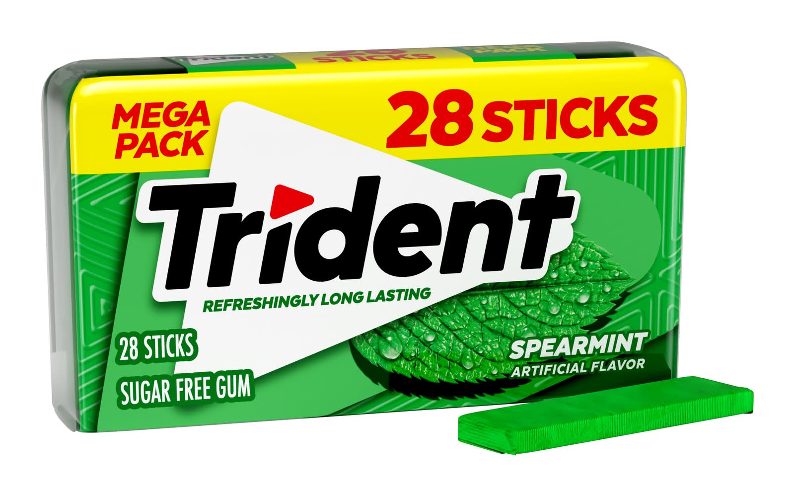 Trident Mega pack Sugar Free Gum Sticks, Spearmint (28 ct)