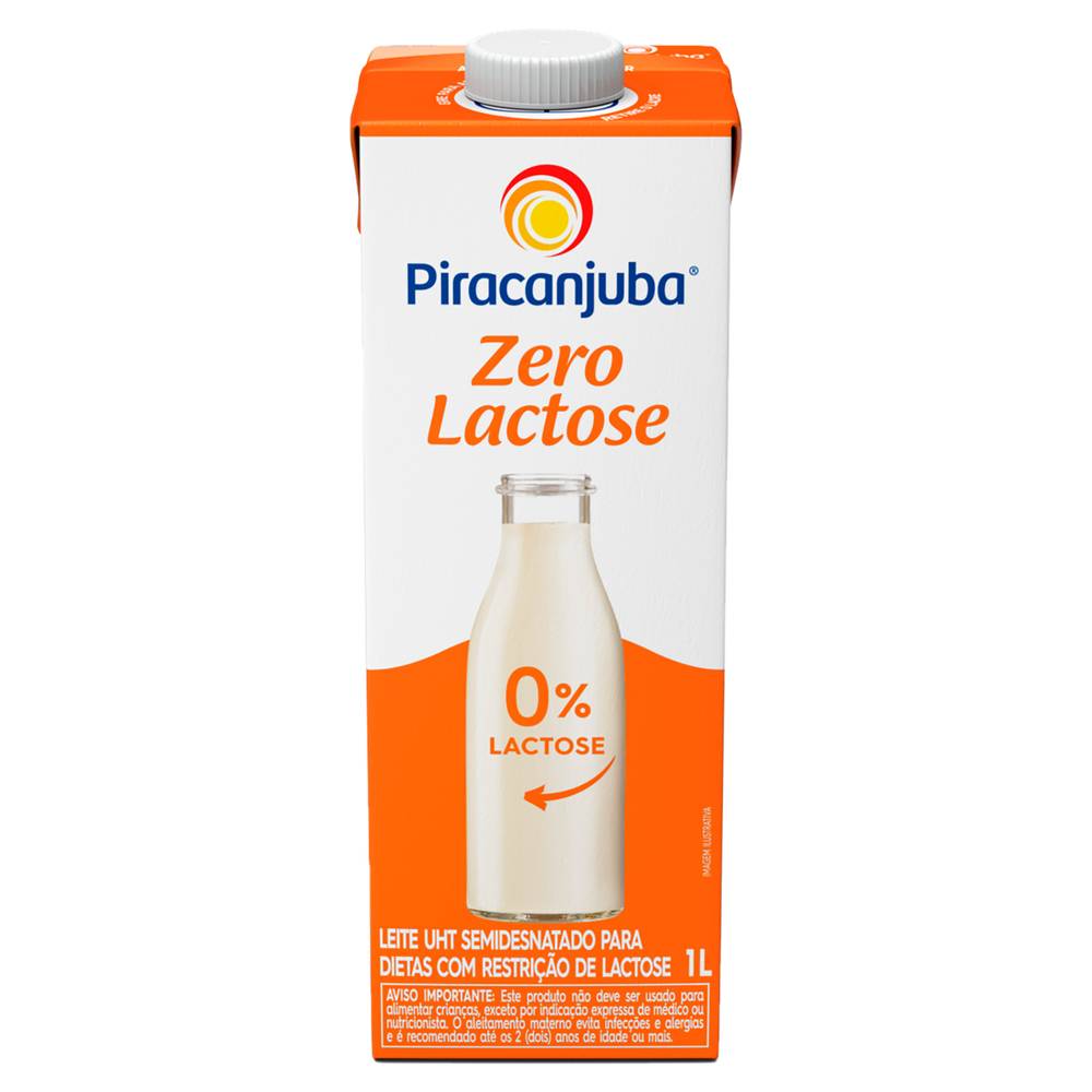 Piracanjuba leite uht semidesnatado zero lactose (1 l)