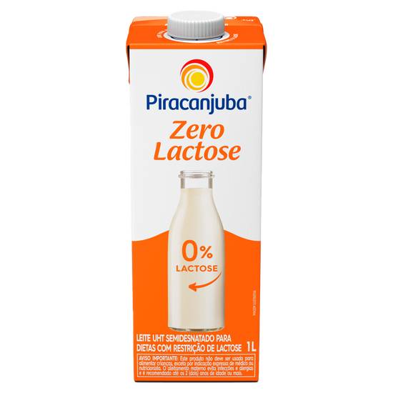 Piracanjuba leite uht semidesnatado zero lactose (1 l)