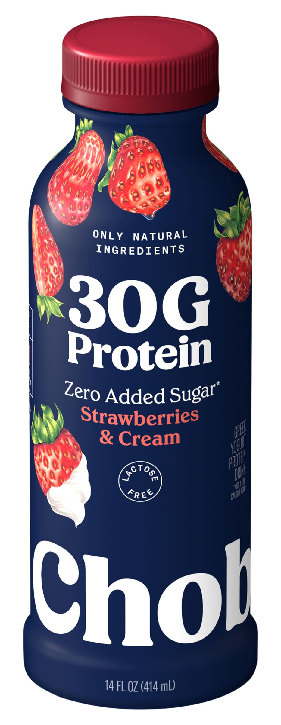 Chobani Zero Added Sugar High Protein Greek Yogurt Drink, Strawberries & Cream (14 fl oz)
