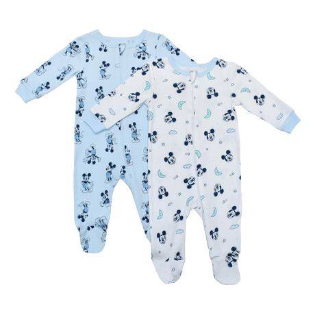 Disney Mickey Mouse Organic Cotton Footed Sleeper Set For Toddler Boys (2 ct)