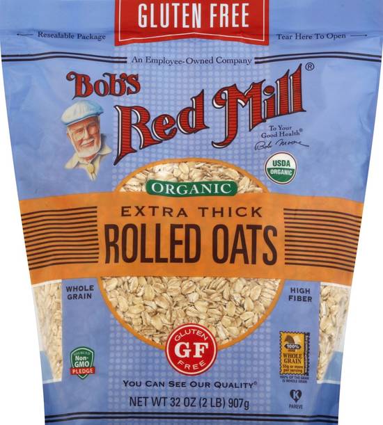 Organic Extra Thick Rolled Oats Gluten Free Bob's Red Mill 32 oz