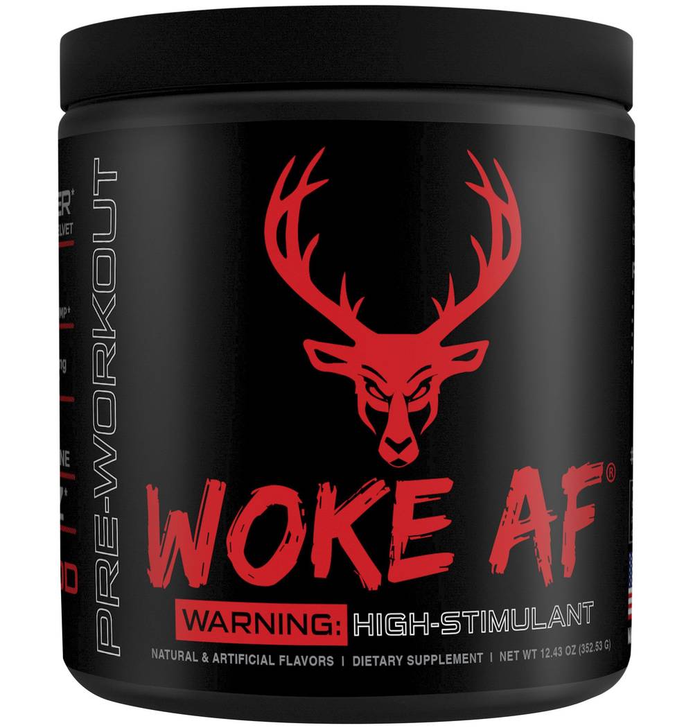 Woke Af High-Stimulant Pre-Workout - Blood Raz (12.43 Oz. / 30 Servings)