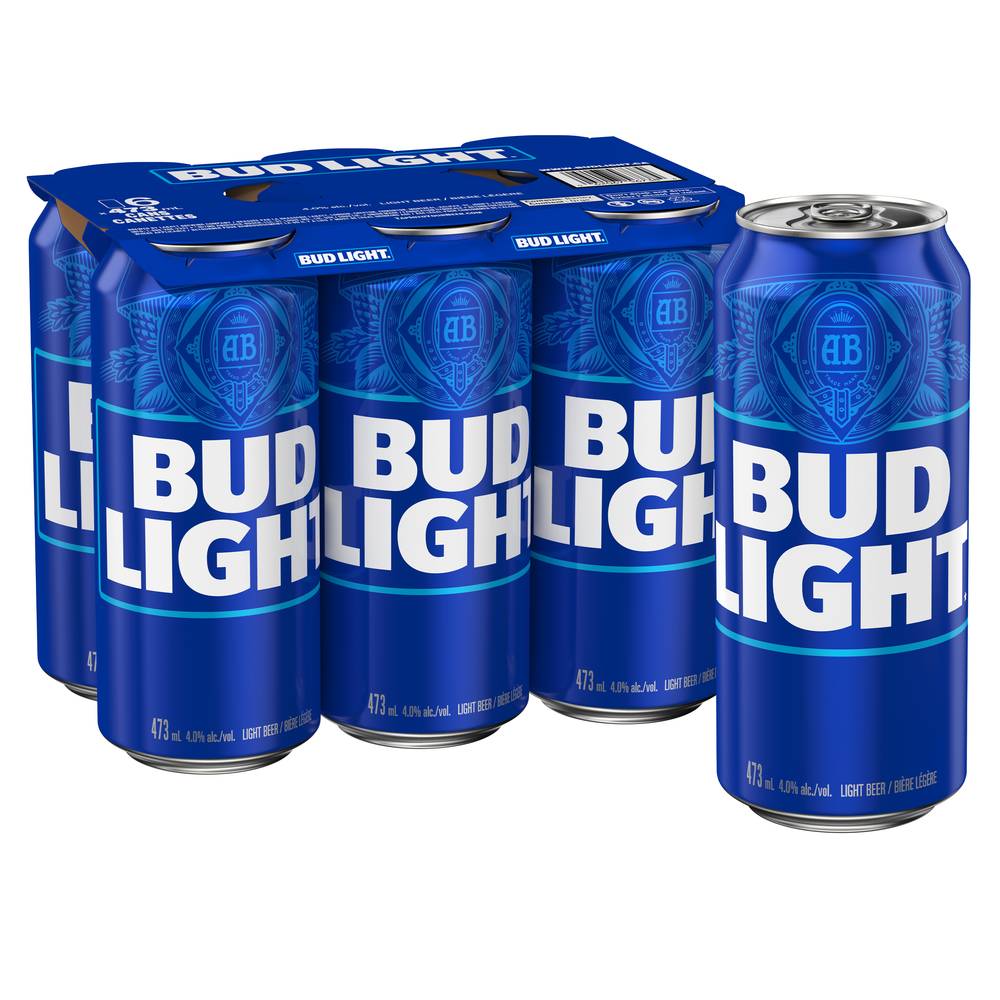Bud Light Light Beer Cans (6 x 473 ml)