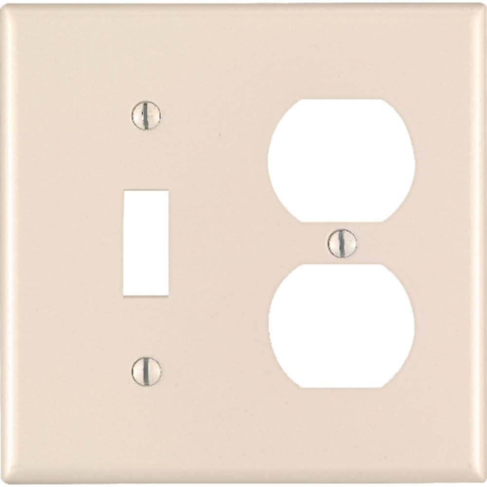 Leviton Almond 2 Gang Plastic Duplex/Toggle Wall Plate 1 Pk