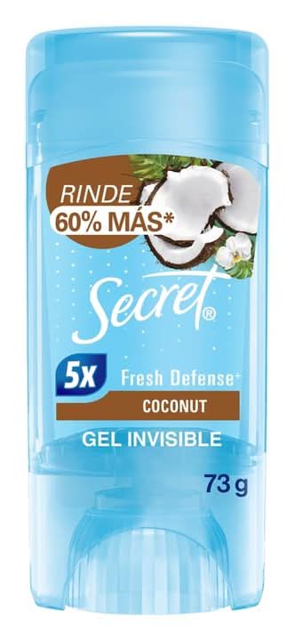 Secret · Antitranspirante en gel invisible, coco (73 g)