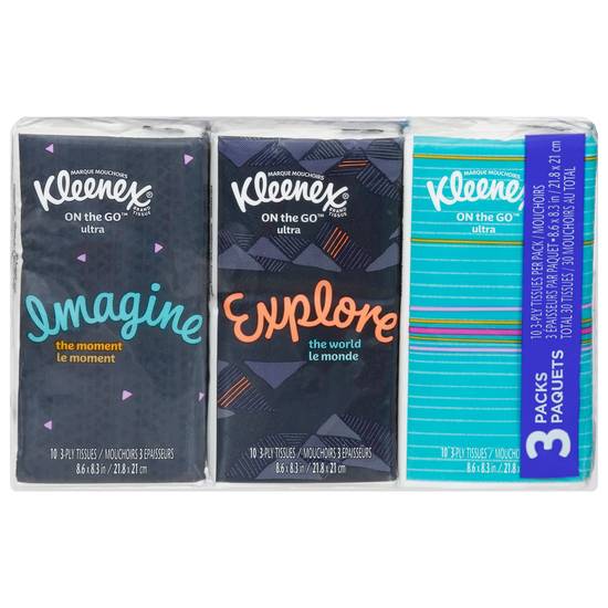 Kleenex on the Go 3-ply Ultra Tissues (30 ct)