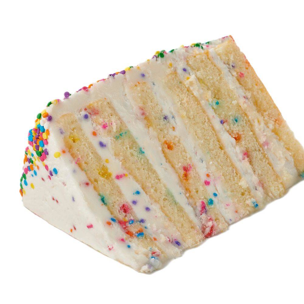 Towering Birthday Cake Slice