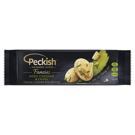 Peckish Aged Cheddar & Chives Gluten Free Fancies Rice Crackers