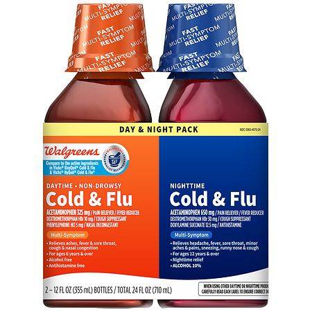 Walgreens Day & Nighttime Cold & Flu Liquid Pack - 24.0 oz x 2 pack