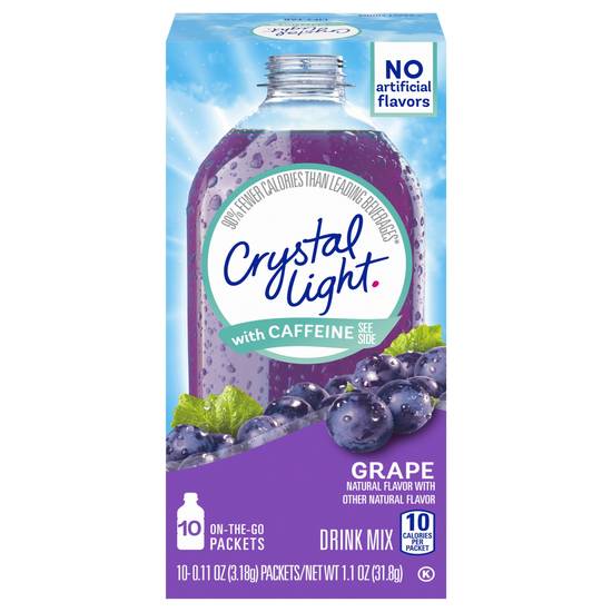 Crystal Light Grape Drink Mix With Caffeine (10 ct, 0.11 oz)