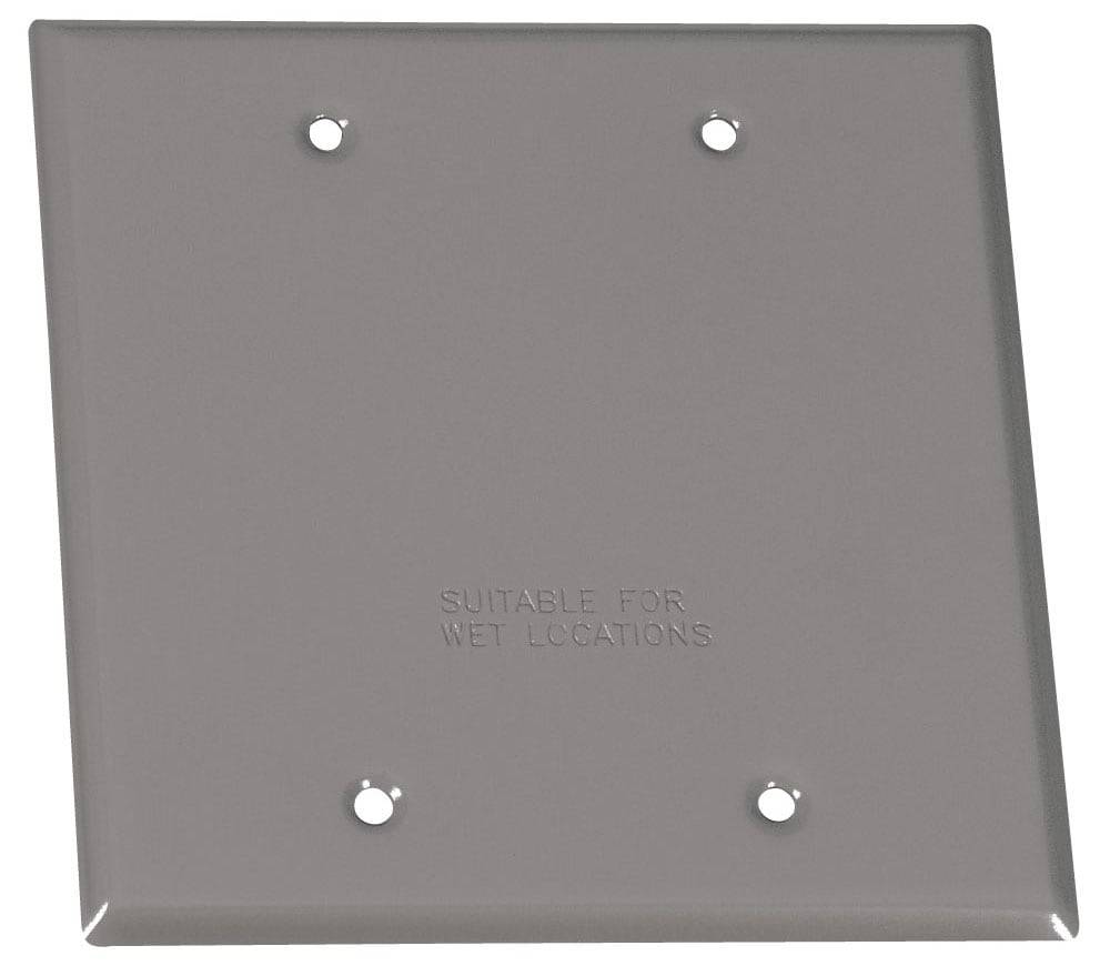 Sigma Engineered Solutions 2-Gang Square Gray Metal Weatherproof Electrical Box Cover | 14340