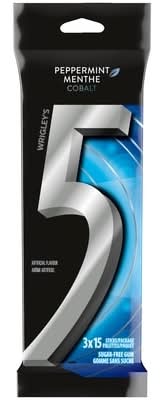 5 Gum Wrigley's Sugar-Free Cooling, Peppermint-Cobalt (3 ct)