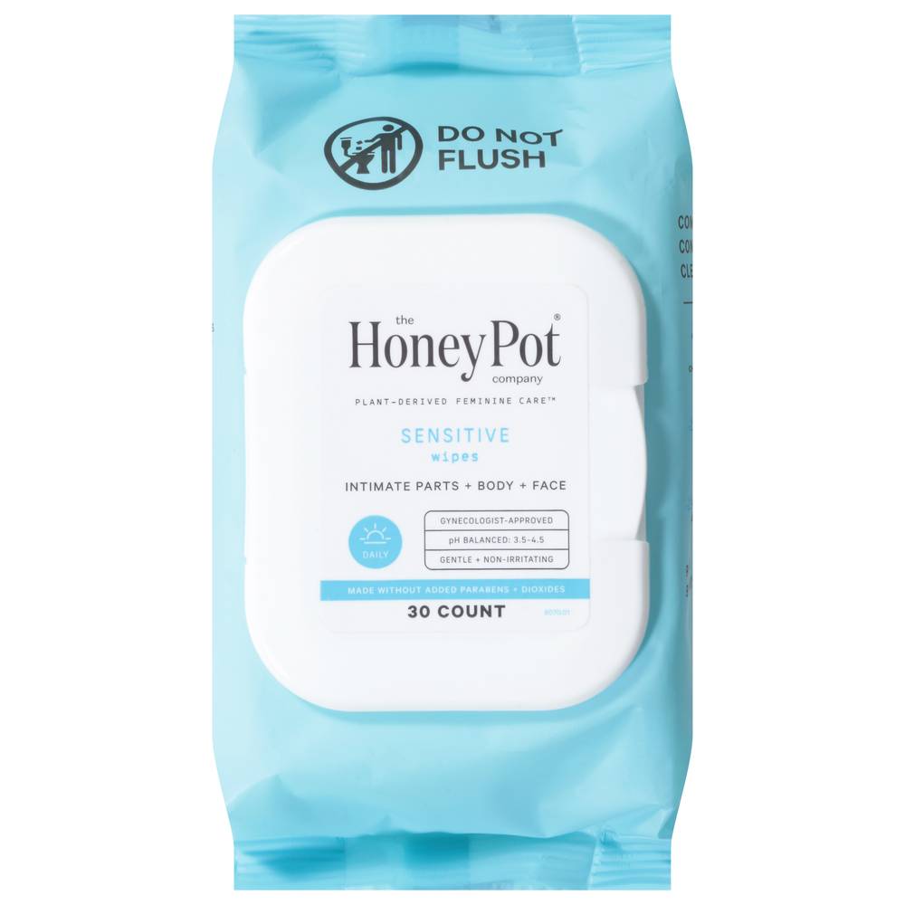 The Honey Pot Sensitive Intimate Part Body Face Wipes (30 ct)