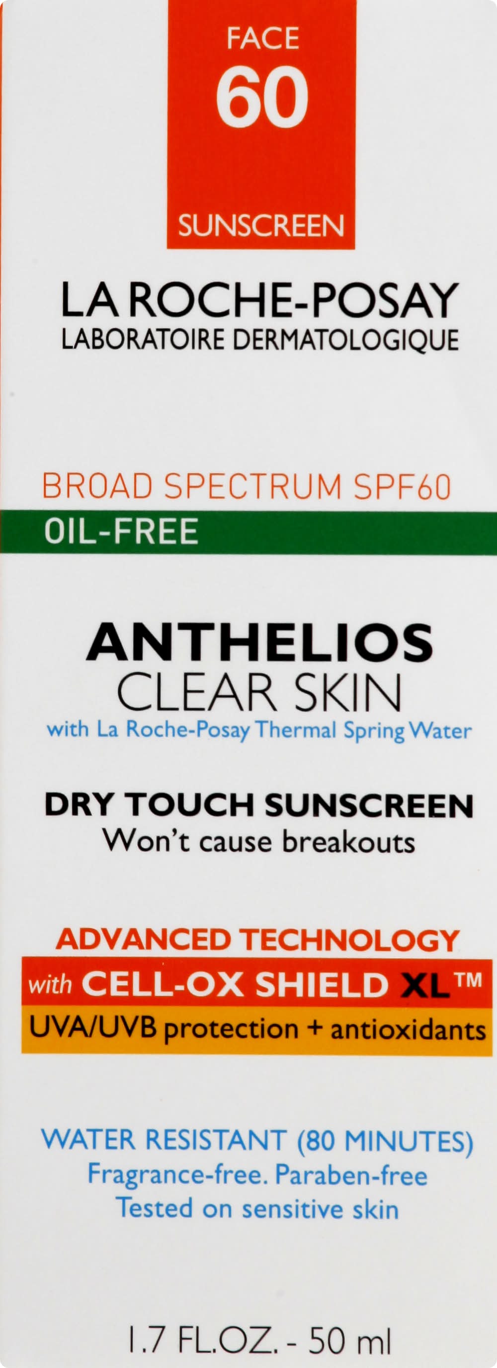 La Roche-Posay Anthelios Clear Skin Oil Free Sunscreen Spf 60 (1.7 fl oz)