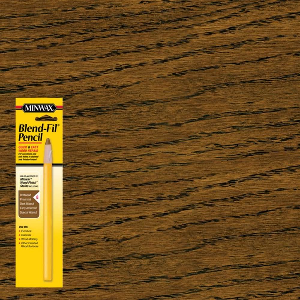 Minwax Blend-Fil No.8 Dark Walnut, Driftwood, Early American Wood Pencil 0.8 Oz