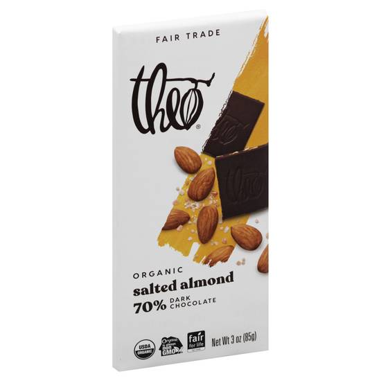 Theo Organic Salted Almond 70% Dark Chocolate