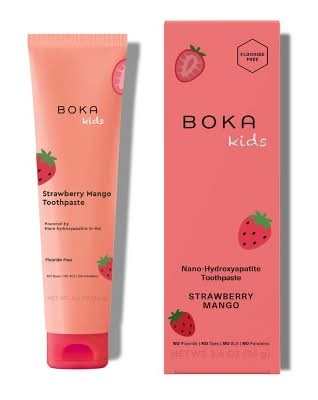 Boka Kids' Fluoride-Free Nano Hydroxyapatite Toothpaste, Strawberry Mango (3.4 oz)