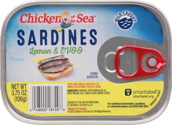 Chicken Of the Sea Lemon & Evoo Sardines