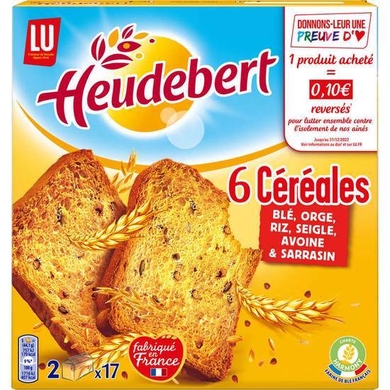 Heudebert Biscottes - 6 céréales - x34 300 g