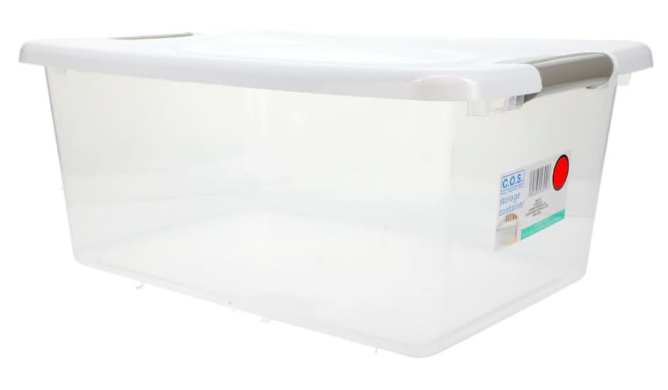 COS Plastic Storage Bins With Lid 14 Qt, White