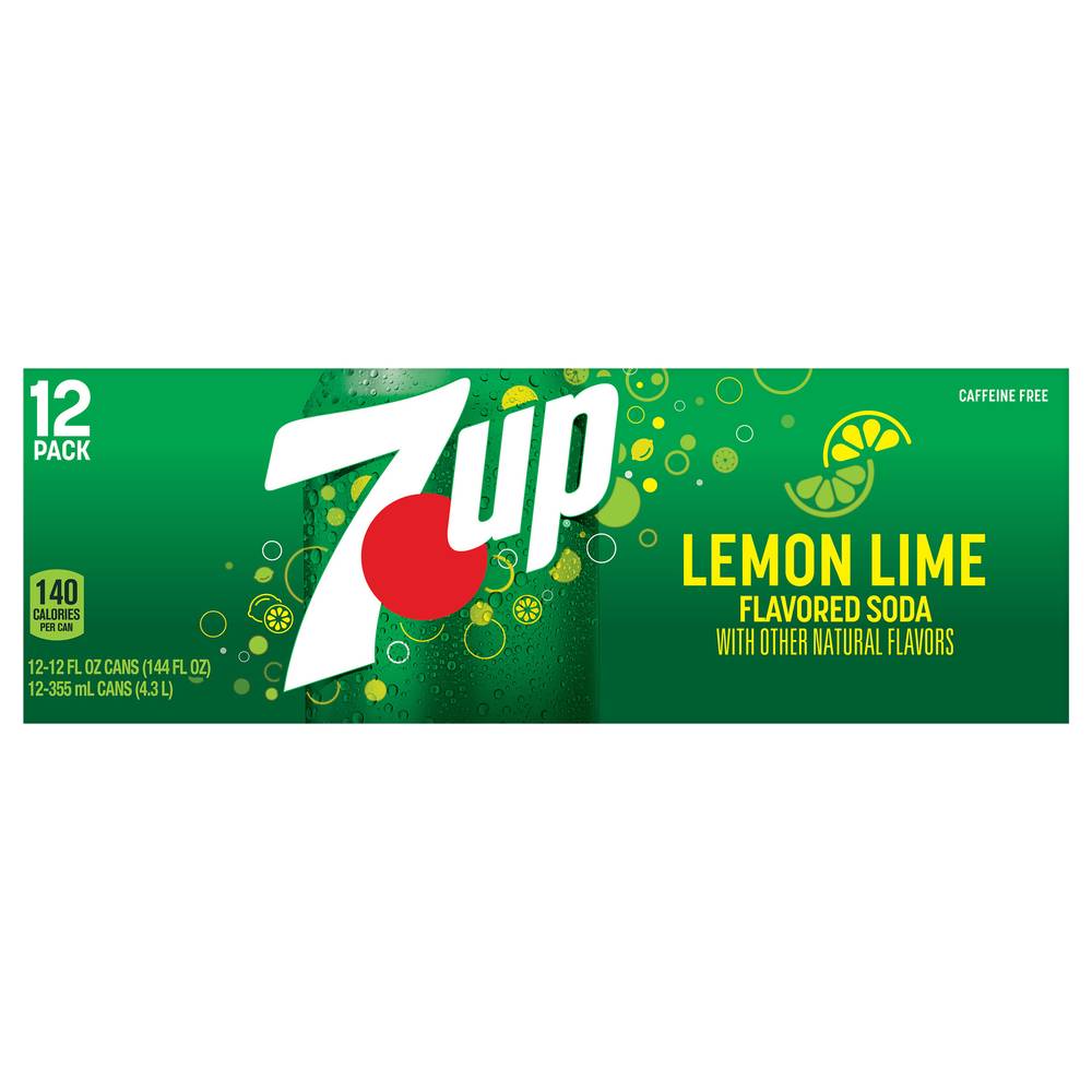 7UP Lemon Lime Flavored Soda (12 x 12 fl oz)