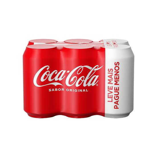 Coca-cola pack de refrigerante sabor original (6 un, 350 ml)