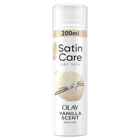 Gillette Satin Care Women's Shave Gel, Vanilla Scent With Olay (200ml)