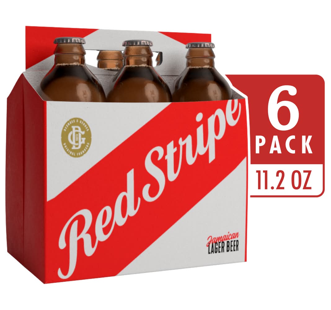 Red Stripe Jamaican Lager Beer (6 x 11.2 fl oz)