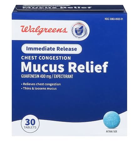 Walgreens Mucus Relief Chest Congestion Immediate-Release Swallow Tablets