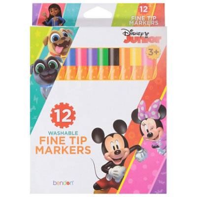 Bendon Disney Jr Fine Tip Markers 12 Count - Each