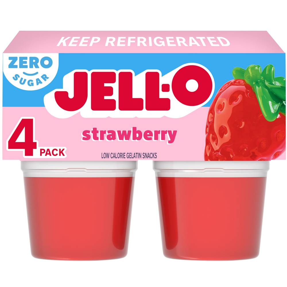 Jell-O Sugar Free Strawberry Flavor Gelatin Snacks (4 ct)