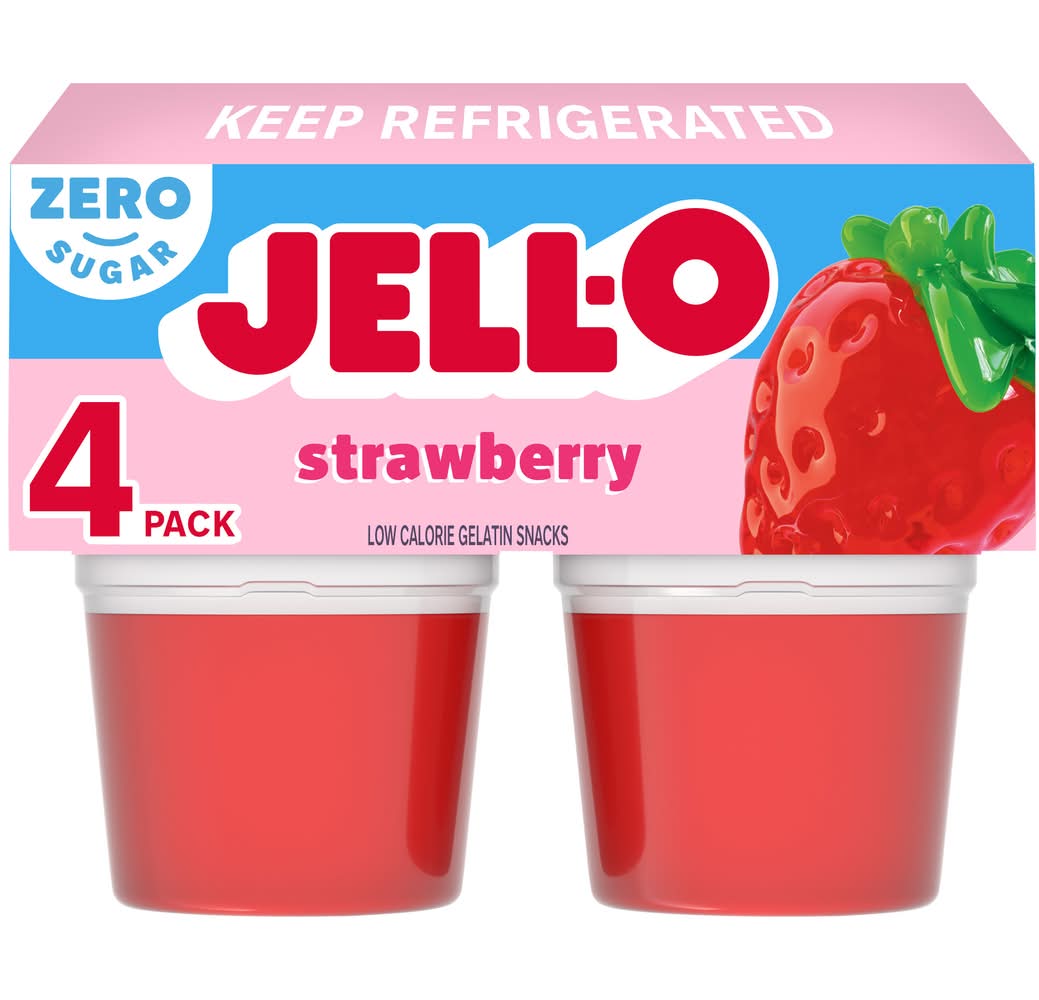 Jell-O Sugar Free Gelatin Snacks, Strawberry (12.5 oz, 4 ct)