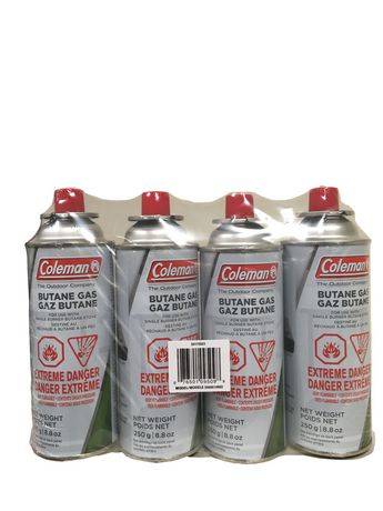 Coleman Butane Gas (4 x 250 g)