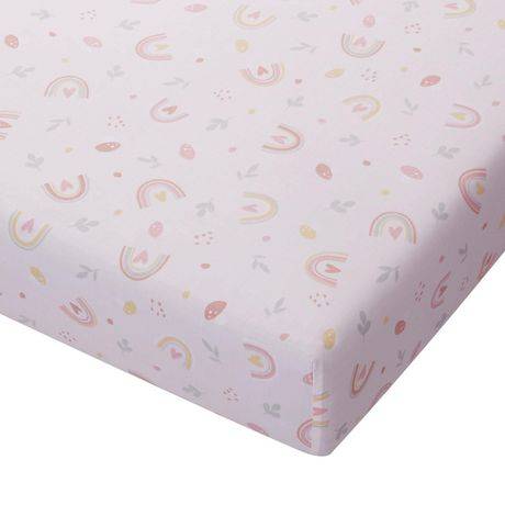 George Baby Organic Cotton Single pack Crib Sheet, 28" x 52", Rainbow