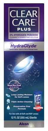 Clear Care Plus Hydra Glyde Alcon Cleaning & Disinfecting Solution For Lens (12 fl oz)